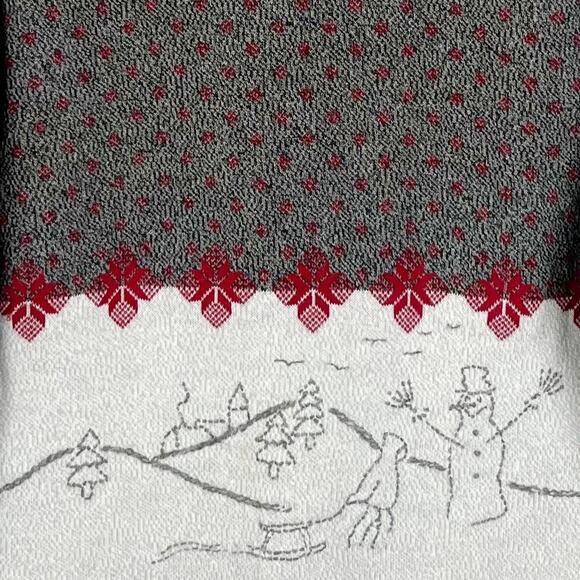 Vintage Woolrich Women’s Embroidered Sweater Snowman Fair Isle Winter Medium - Picture 5 of 9